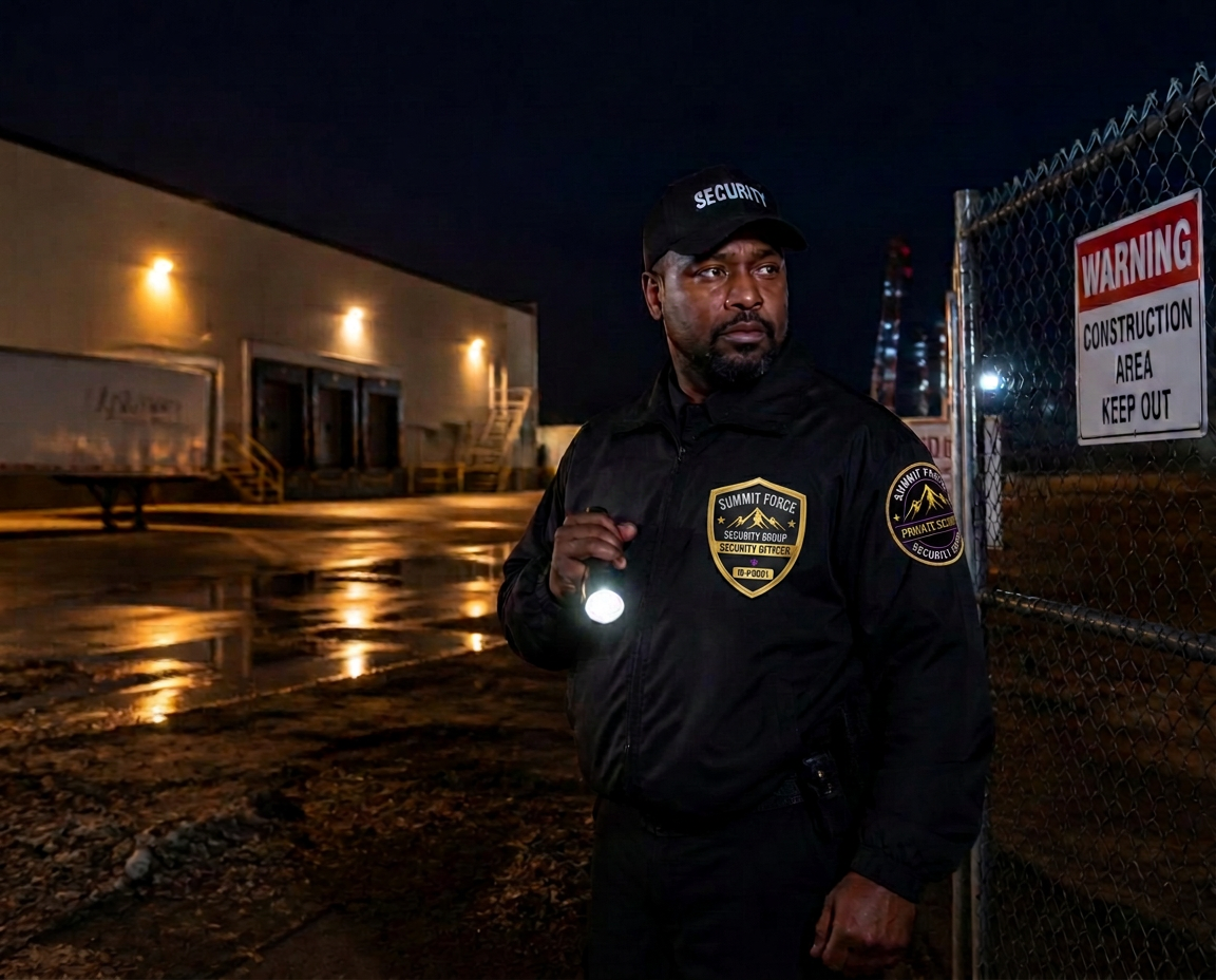 Overnight interior and dock sweeps on an industrial security contract.